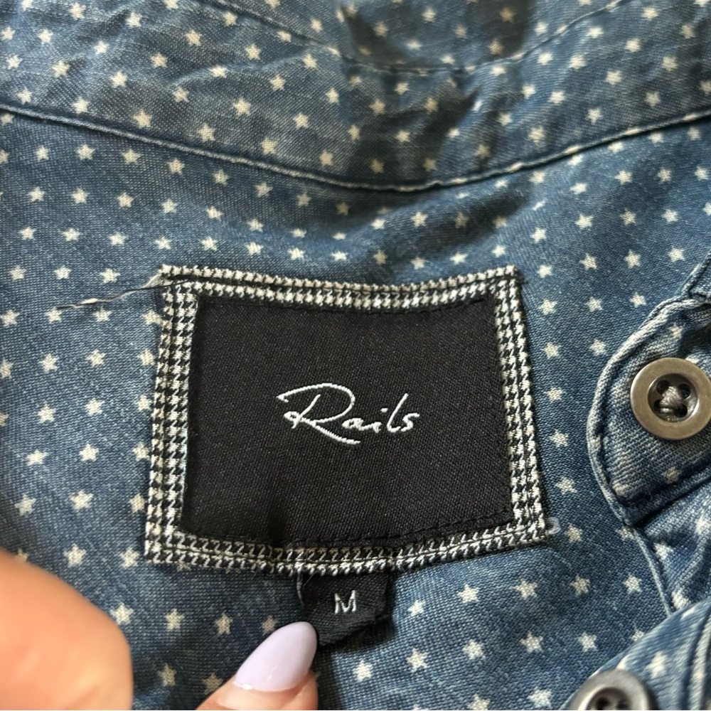 Rails Blue Button Down With Star Details - image 6